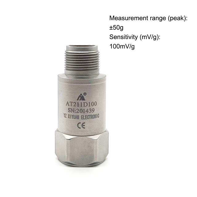 100mV/g Stainless Steel Laser Welded Seal Sensor Industrial Rotating Machinery Piezoelectric Accelerometer