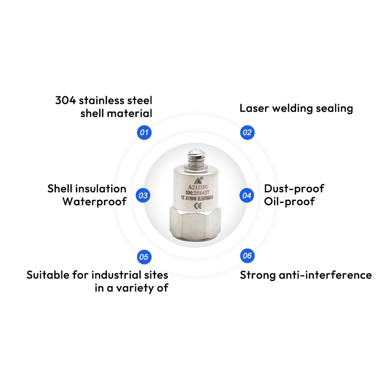 Uniaxial Voltage Type IEPE General Purpose Accelerometer Industrial Online Monitoring Vibration Accelerometer