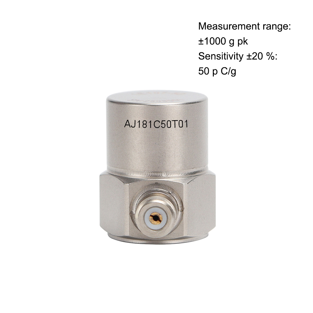 High-Temperature Piezoelectric Accelerometer for 260°C, ±1000 g Range & 50 PC/g Sensitivity in Titanium Housing
