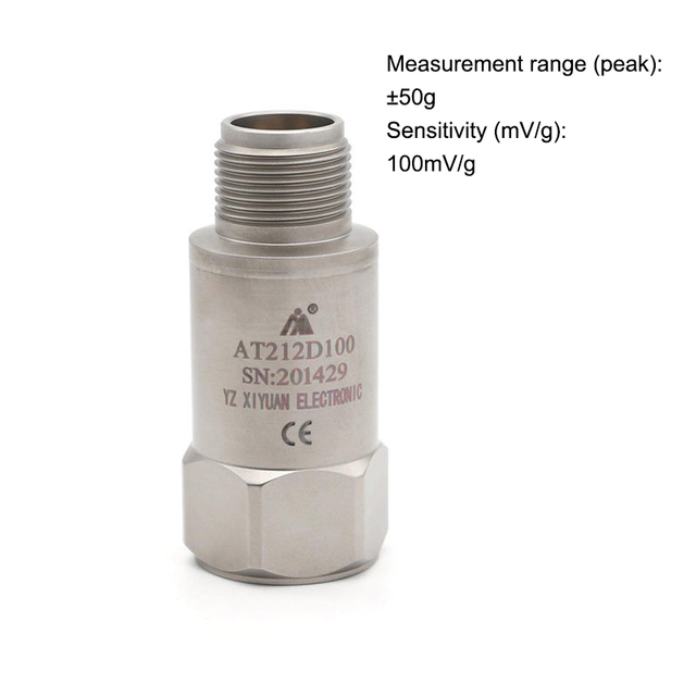 100mV/g Smart Ships Precision Monitoring Piezoelectric Acceleration Sensor with Temperature Measurement