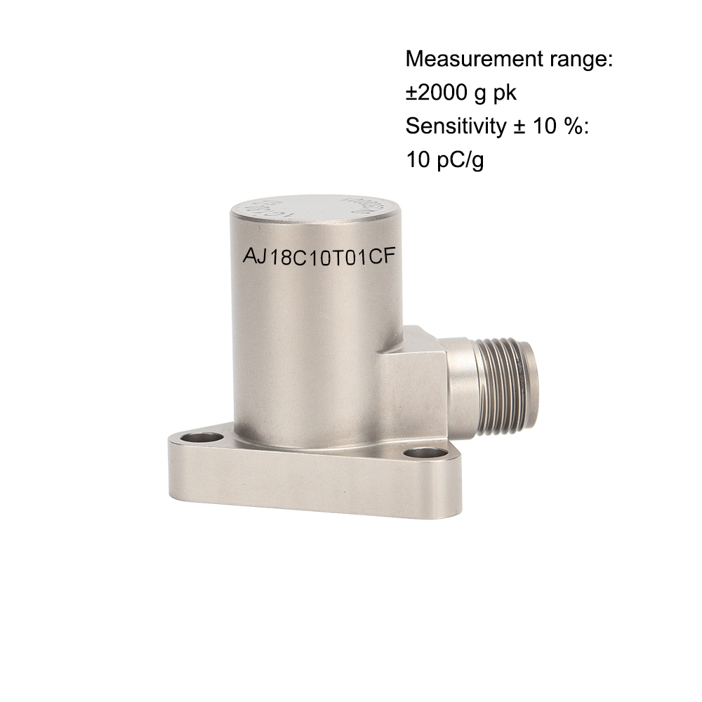 Piezoelectric Acceleration Sensor Side 7/16-27 Dual-Pin Socket Output Shear Structural Style 8kHz Frequency High Temperature for