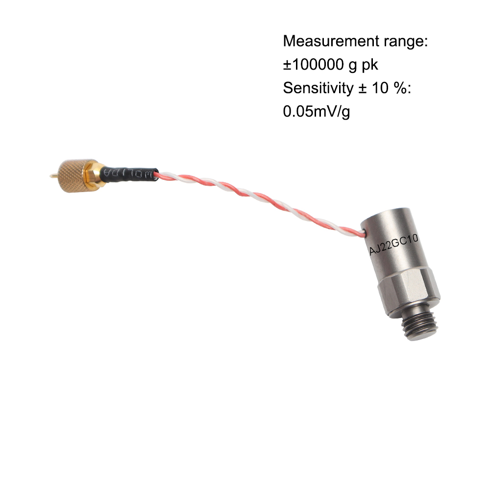 Ultra-High Range Shock Accelerometer, 100,000g IEPE Type with Side Output & Titanium Housing